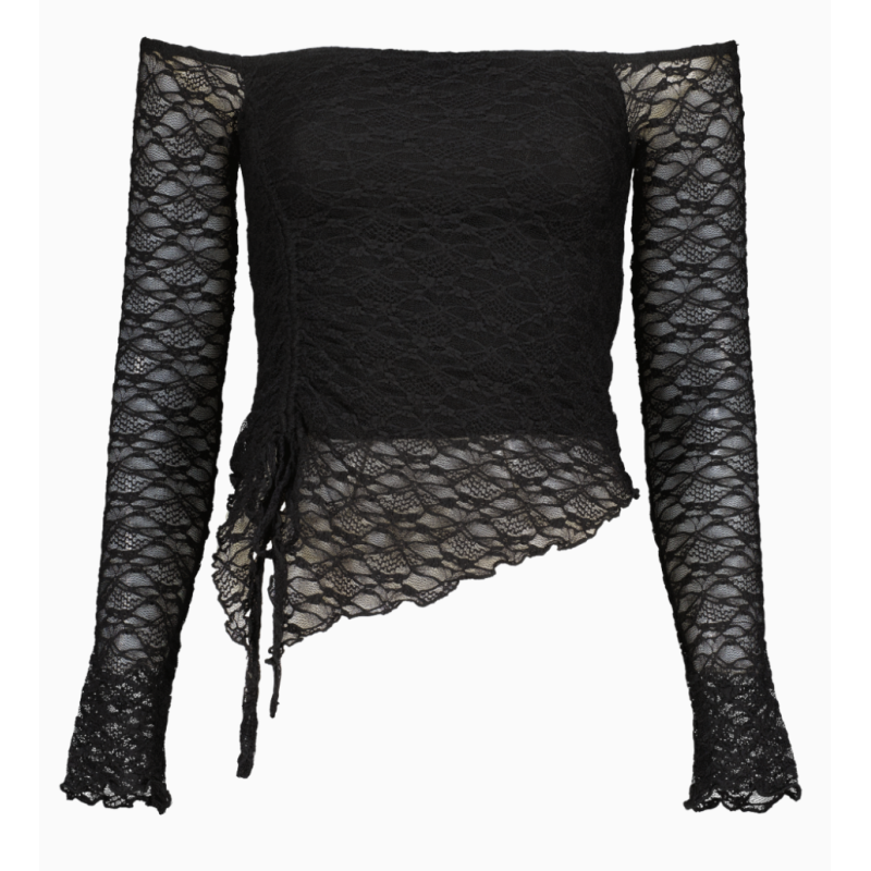 Асиметрична сорочка з довгим рукавом